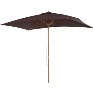 Outsunny - Parasol droit hexagonal bois polyester haute densité 2,95 x 2 x 2,55 m chocolat - Marron - Publicité