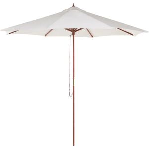 BELIANI Parasol de Jardin 270 cm en Bois et Tissu Polyester Beige Résistant aux UV Toscana - Publicité