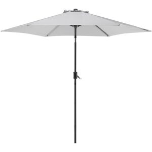 Beliani - Parasol de Jardin 270 cm en Bois et Tissu Polyester Gris Clair Manivelle Varese - Publicité