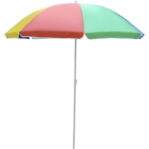 Homcom - Parasol inclinable rond ø 160 cm mât démontable métal polyester haute densité multicolore - Multicolore - Publicité