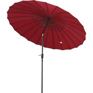 Outsunny - Parasol inclinable rond avec manivelle aluminium fibre de verre polyester diamètre 2,60 m coloris rouge - Publicité