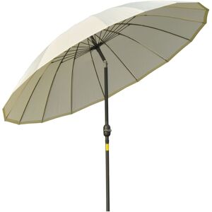 Outsunny - Parasol inclinable rond avec manivelle métal fibre de verre ø 2,55 m polyester haute densité beige - Beige - Publicité