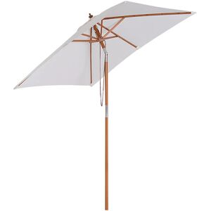 Outsunny Parasol rectangulaire inclinable bois polyester haute densité 2L x 1,5l x 2,3H m crème - Beige - Publicité