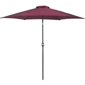 BELIANI Parasol de Jardin 270 cm en Bois et Tissu Polyester Rouge Bordeaux Manivelle Varese - Publicité