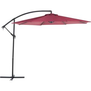 Beliani - Parasol de Jardin 300 cm Tissu Polyester Rouge Bordeaux Ouverture Manivelle Ravenna - Publicité