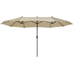 Parasol de Jardin Double avec Toile en Tissu Polyester Beige et Mât en Aluminium Matières Ultra Résistantes Accessoire Idéal pour Extérieurs Beliani - Publicité