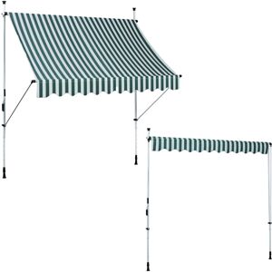 CANOPÉE Auvent rétractable blanc vert rauyre 2.5m Store Manuel Balcon Exterieur sans Percer avec Marquise Soleil terrasse Hauteur réglable - Publicité