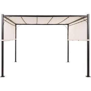 BELIANI Pavillon de Jardin 310 x 310 cm Protection en Tissu Beige et led Parga - Publicité