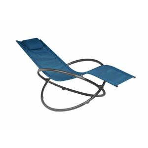 Lit de soleil de jardin pliant Cercle en acier - Toile tendue en tpep - anthracite/bleu - Proloisirs - Publicité