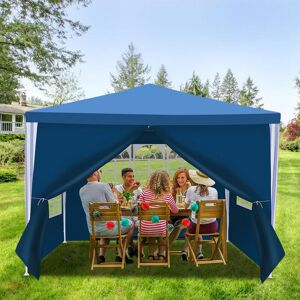 SWANEW Tente Pavillon Camping Tente de réception étanche Tente de réception stable de haute qualité 3x3m Bleu - Bleu - Publicité