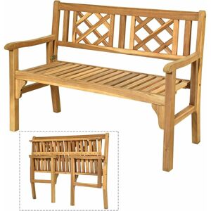 Relax4life - Banc de Jardin Pliant Certifié fsc, Banc 2 Places en Bois Massif, Banc Décoratif et Élégant pour Terrasse et Cour, 120 x 56 x 90 cm - Publicité