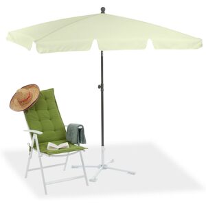 Relaxdays - Parasol rectangulaire, 200 x 120 cm, plage, jardin, terrasse, hauteur réglable, inclinable, jaune clair - Publicité