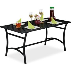 Table de jardin rectangulaire, terrasse et balcon, robuste et solide, métal, hlp 55,5x120x60 cm, noir - Relaxdays - Publicité