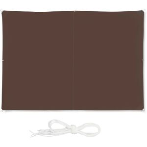 Relaxdays Voile d’ombrage rectangle diffuseur d’ombre protection soleil balcon jardin UV 2x3 m résistant à l'eau, marron - Publicité