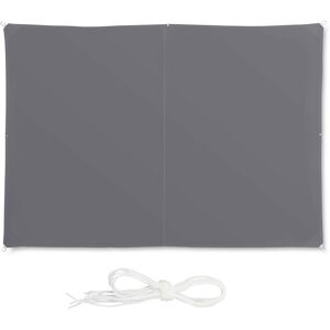 Voile d'ombrage rectangle diffuseur d'ombre protection soleil jardin uv terrasse tissu déperlant, 2x3m, gris - Relaxdays - Publicité