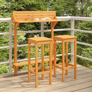 VIDAXL Ensemble de bar de balcon 3 pcs Bois d'acacia solide - Publicité