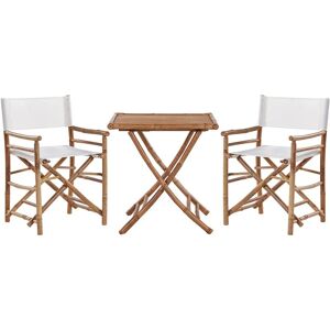 Salon de Jardin Bistrot Table pliante et 2 Fauteuils Metteur en Scène pour Terrasse ou Balcon au Style Modern Boho et Scandinave Beliani - Publicité