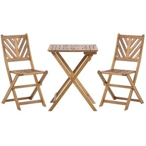 Set de Jardin ou Terrasse Bistrot en Bois d'Acacia Foncé Table et 2 Chaises Pliantes au Design Intemporel pour Tout Usage à l'Extérieur Beliani - Publicité