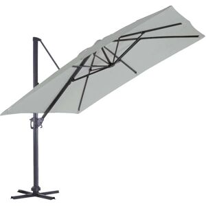 Imagin - Parasol en Aluminium à Pied Déporté de 3 x 3 m Gris Perle 3 m - Gris Perle - Publicité