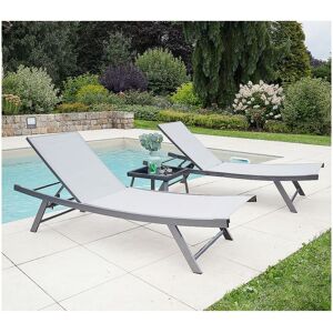 Ozalide - ario - Ensemble transat de jardin et table basse - Gris Perle - gris perle - Publicité