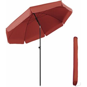 Sekey - parasol terrasse Rond ø 217 cm (longue d'arc 240 cm) UPF25+, Rouge - Publicité