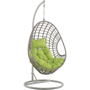 Fauteuil Suspendu Balançoire pour Extérieur et Intérieur en Rotin Gris Design Ultra Moderne et Conception Solide pour Salon ou Jardin Beliani - Publicité