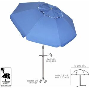 Parasol de plage en aluminium ø 220 cm. avec poignées et protection uv Spike/Spiral