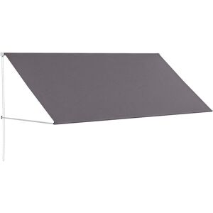 Store banne manuel auvent rétractable Inclinaison réglable 300 x 120 cm protection uv aluminium polyester gris foncé - Outsunny - Publicité