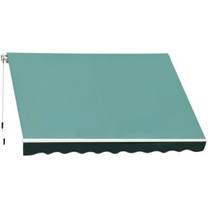 Outsunny - Store banne manuel rétractable aluminium polyester imperméabilisé 3L x 2,5l m vert - Vert - Publicité