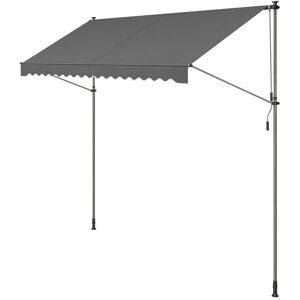 SONGMICS Store Banne Rétractable, Store Manuel, Réglable en Hauteur, avec Manivelle pour Balcon, Jardin, Terrasse, 350 x 120 cm, Gris Anthracite - Publicité