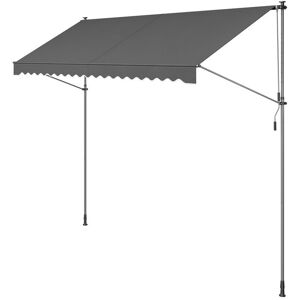 Store Banne Rétractable, Store Manuel, Réglable en Hauteur, avec Manivelle pour Balcon, Jardin, Terrasse, 400 x 120 cm, Gris Anthracite - Songmics - Publicité