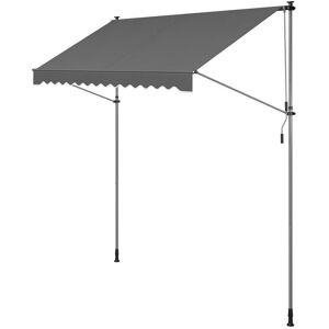 Store Banne Rétractable, Store Manuel, Réglable en Hauteur, avec Manivelle pour Balcon, Jardin, Terrasse, 300 x 120 cm, Gris Anthracite - Songmics - Publicité