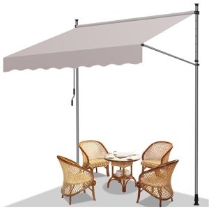 Auvent manuel Store à pince Auvent à Pince Auvent pour balcon Store de fenêtre Store de balcon sans percer, anti-UV 350cm Beige - Swanew - Publicité