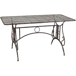 Biscottini - Table ancienne en fer forgé Table basse de jardin rectangulaire Table d'extérieur amovible Salon de jardin 150x77x80 cm - Publicité