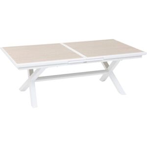 HESPERIDE Table de jardin extensible Axiome en aluminium lin & blanc traité époxy 10 places - Hespéride - Lin / blanc - Publicité