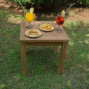 TECK'ATTITUDE Table basse d'appoint carrée en teck massif Coffee 45 x 45 cm - Naturel - Publicité