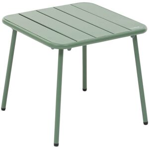 HESPERIDE Table basse de jardin carrée Phuket vert olive en acier traité en époxy - Hespéride - Vert olive - Publicité