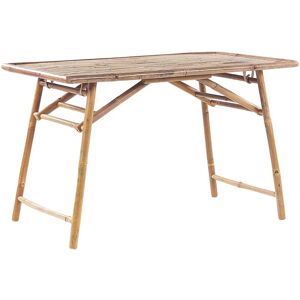 BELIANI Table Pliable 120 x 69 cm d'Extérieur en Bambou Naturel pour Jardin Molise - Publicité