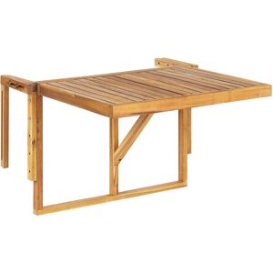 Table de Balcon Rabattable en Bois d'Acacia Clair pour Balustrade Idéal pour les Petits Espaces Extérieurs Beliani - Publicité