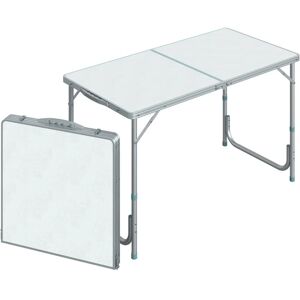 HOMCOM Table de camping reception pliante portable pique-nique buffet en aluminium - Blanc - Publicité