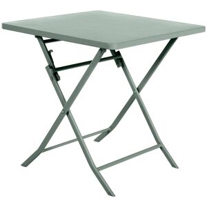 HESPERIDE Table de jardin pliante carrée Greensboro vert olive 2 places en acier traité époxy - Hespéride - Vert olive - Publicité