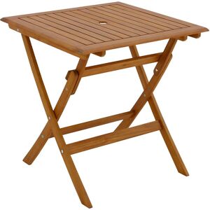 MILIBOO Table de jardin carrée pliante en bois massif L70 cm fuego - Naturel - Publicité