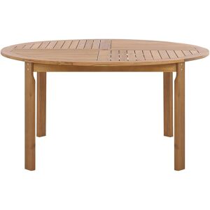 Table de Jardin Ronde 150 cm en Bois d'Acacia Clair Idéale pour Salle à Manger Extérieure au Style Rustique et Méditerranéen Beliani - Publicité