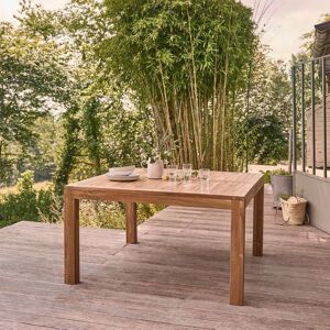 BOIS DESSUS BOIS DESSOUS Table de jardin en teck massif carrée 6 places - Marron - Publicité