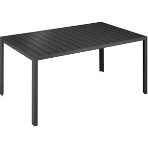 TECTAKE Table de jardin bianca 150 x 90 cm pieds réglables en hauteur - noir/noir - noir/noir - Publicité