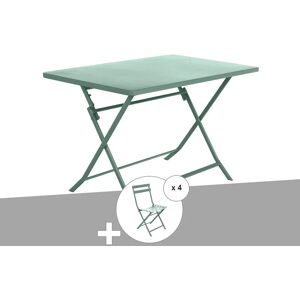 HESPERIDE Table de jardin rectangle Greensboro 110 x 70 cm Olive avec 4 chaises - Hespéride - Publicité