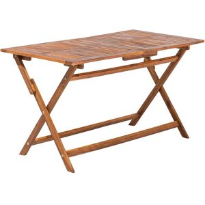 Table de Jardin Pliable 140 x 75 cm en Bois d'Accacia avec une Touche Rustique pour Extérieur Traditionnel Beliani - Publicité