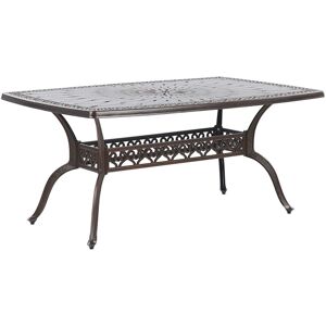 Table de Repas de Jardin 102 x 165 cm en Aluminium Effet Métal Vieilli Marron Cuivré Très Décorative pour Jardin ou Terrasse Classique Beliani - Publicité