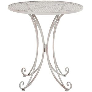 Table de Jardin ou Terrasse Type Bistro Ronde 71 cm en Métal Gris Design Classique et Romantique Beliani - Publicité