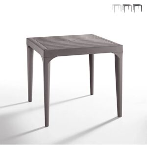BICA Table de jardin bar extérieur carré 80x80cm en polypropylène Malmo Couleur: Marron - Publicité